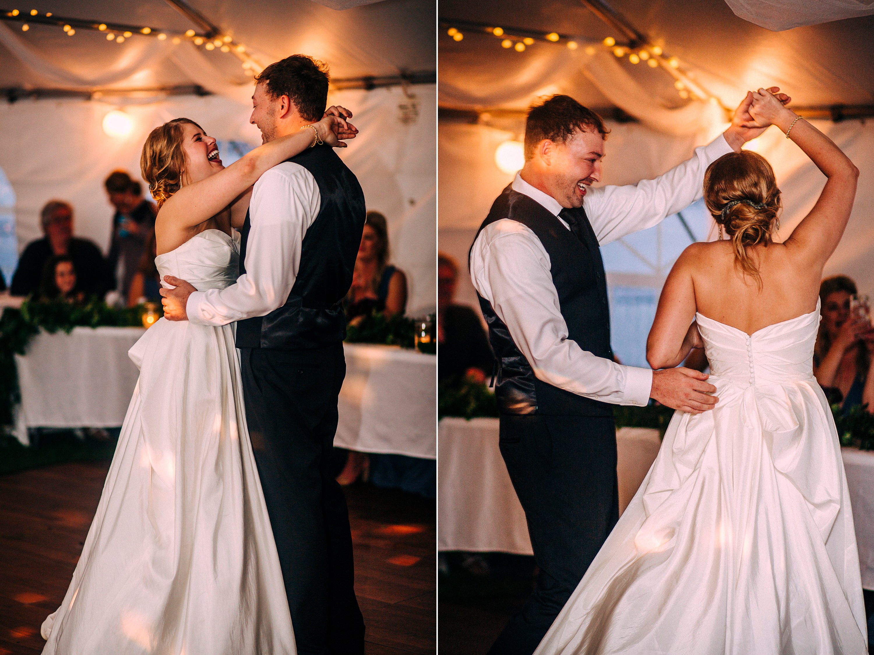 first dance in a tent at the anheuser estate